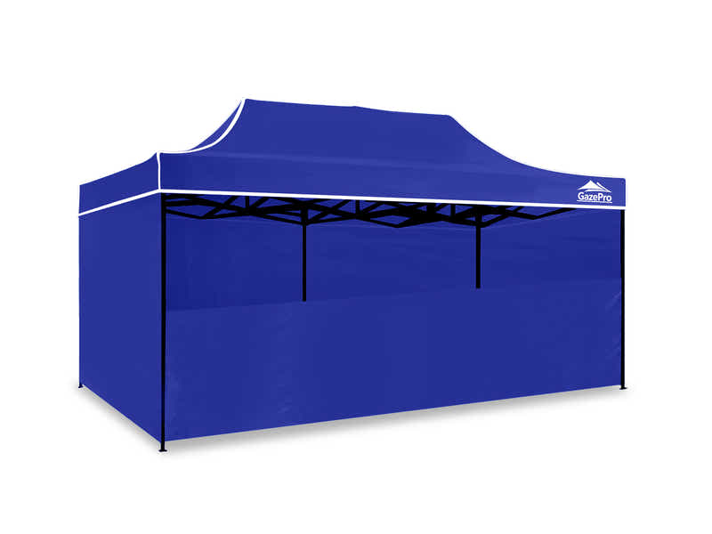 Gazebo with Silver-Coated Roof 3m x 6m - Blue