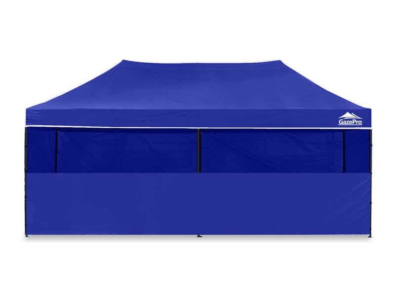 Gazebo with Silver-Coated Roof 3m x 6m - Blue