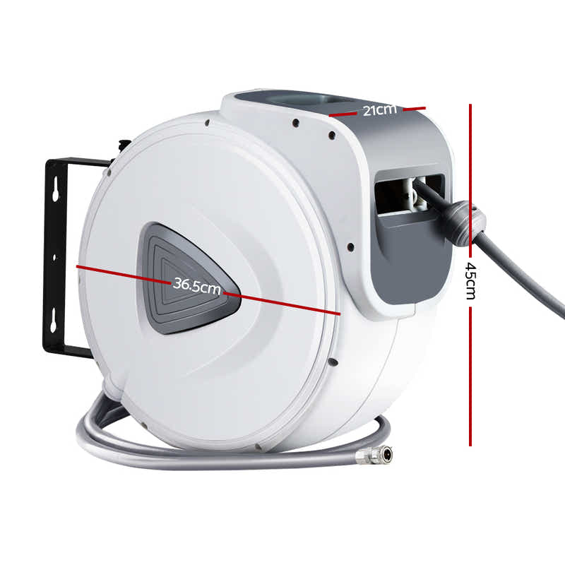 DS NA Air Hose Reel 10m Retractable Rewind Swivel Wall Mount Compressor Garage