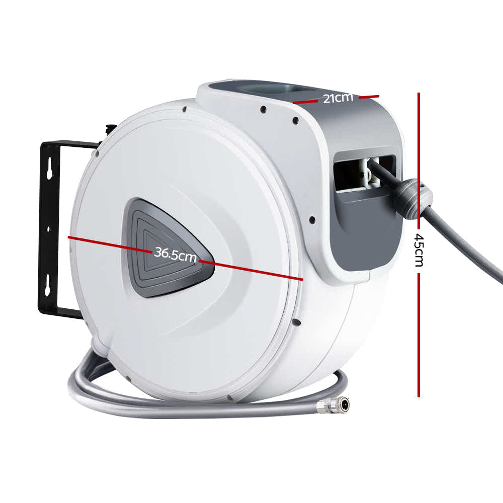 DS NA Air Hose Reel 20m Retractable Rewind Swivel Wall Mount Compressor Garage