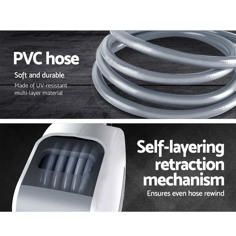 DS NA Air Hose Reel 10m Retractable Rewind Swivel Wall Mount Compressor Garage