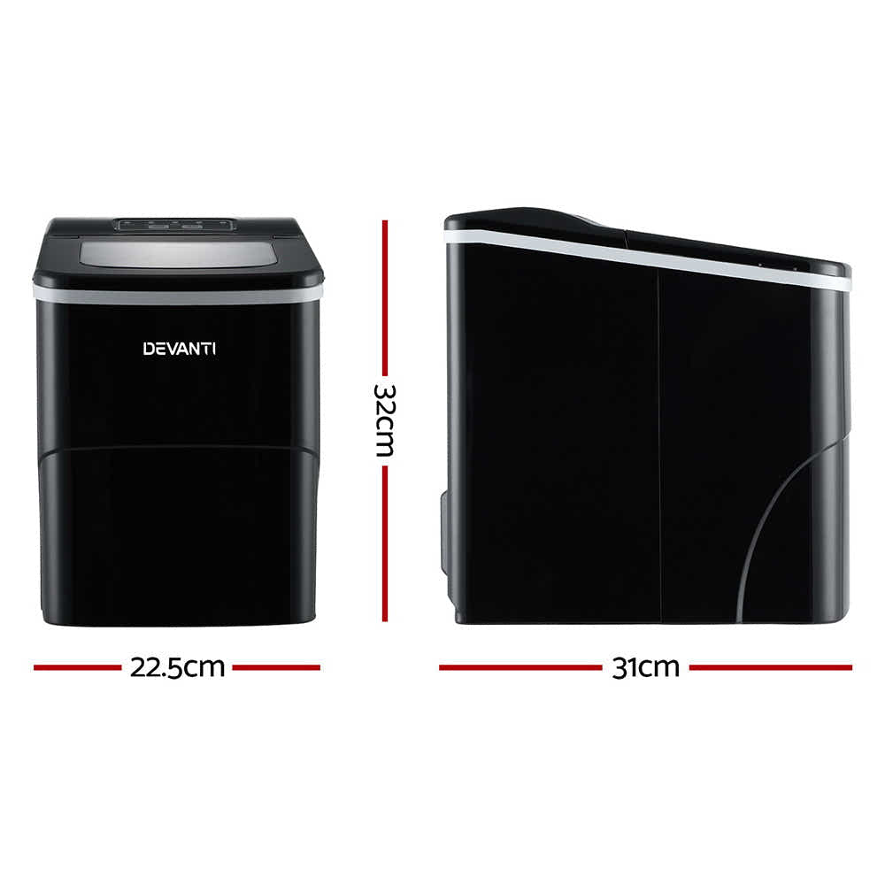 DS NA Portable Ice Cube Maker Machine 2L Home Bar Benchtop Easy Quick Black