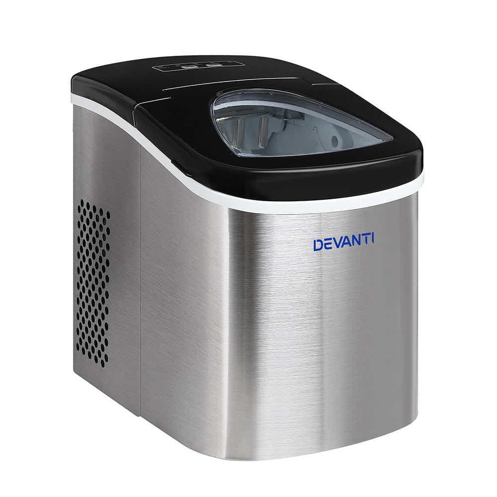DS NA Devanti 2.4L Stainless Steel Portable Ice Cube Maker