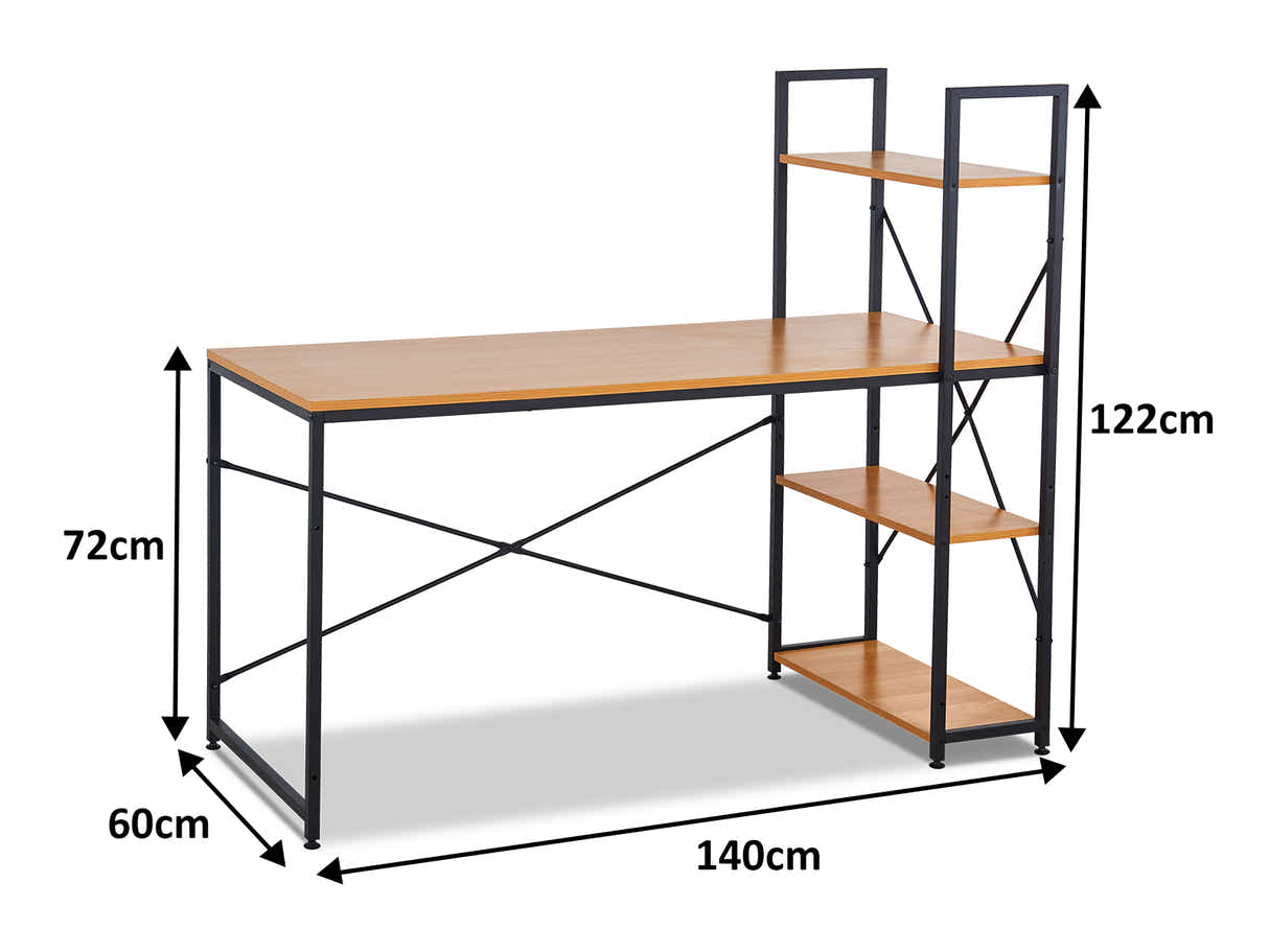 DS Commodity Metal Shelf With Desk 1.4M