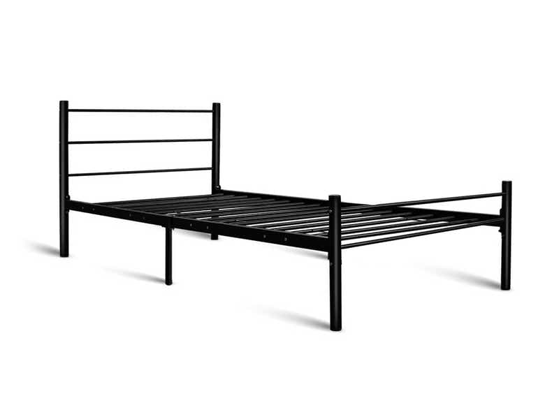 Sol Metal Bed Frame Black & Bon21 Mattress - King Single