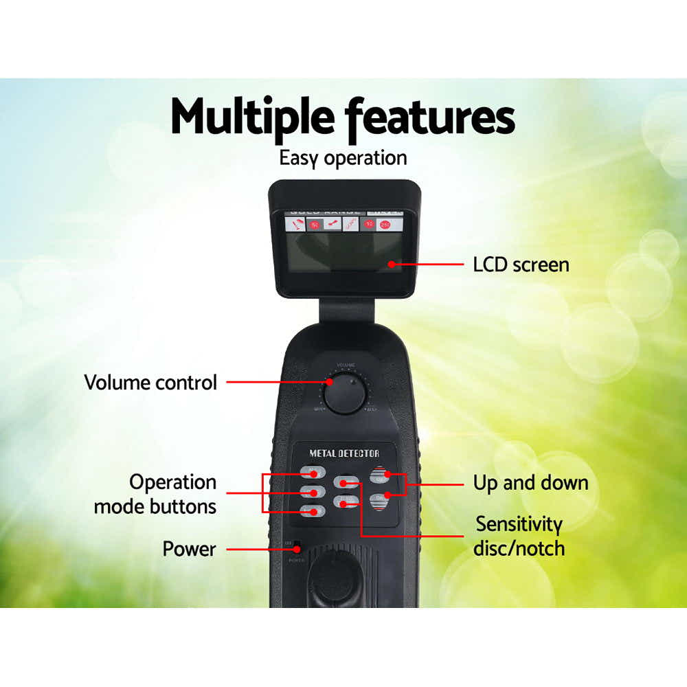 DS NA LCD Screen Metal Detector with Headphones - Black