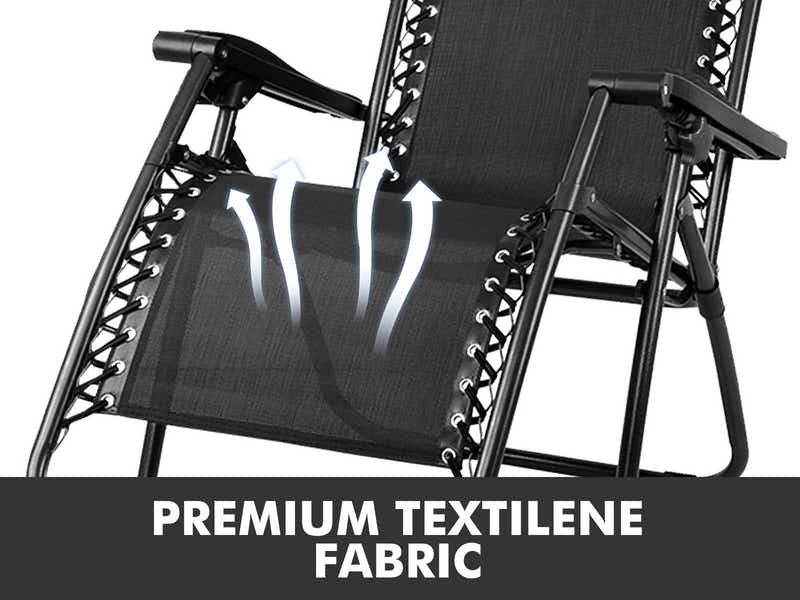 Zero Gravity Chair Black -  Set of 2