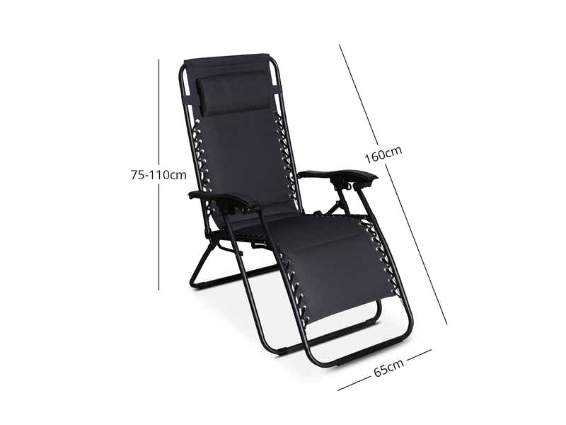 Zero Gravity Chair with Padded Cushion - Black