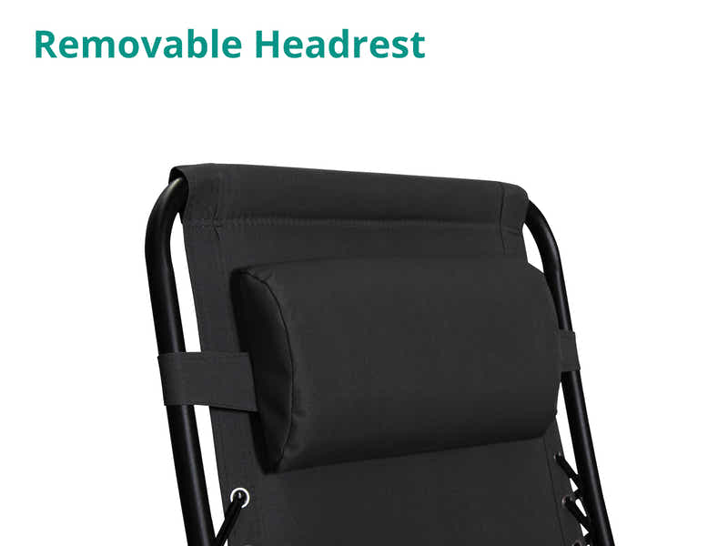 Zero Gravity Chair with Padded Cushion - Black