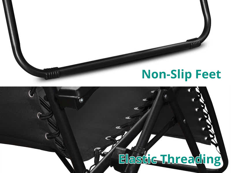 Zero Gravity Chair with Padded Cushion - Black
