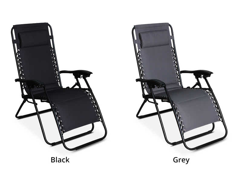 Zero Gravity Chair with Padded Cushion - Black