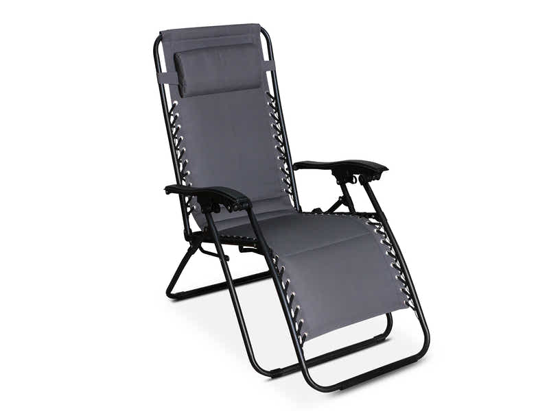 Zero Gravity Chair with Padded Cushion - Grey
