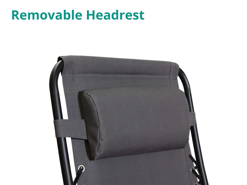 Zero Gravity Chair with Padded Cushion - Grey