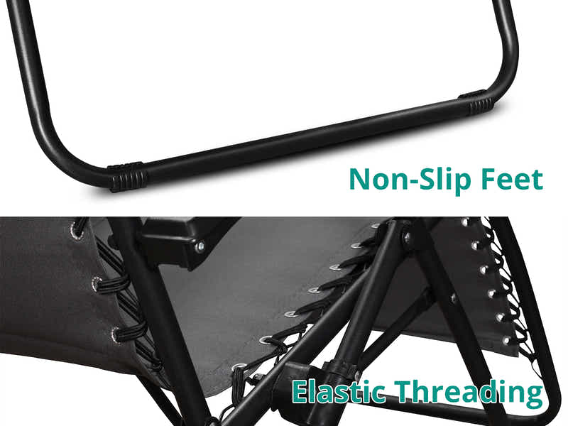 Zero Gravity Chair with Padded Cushion - Grey