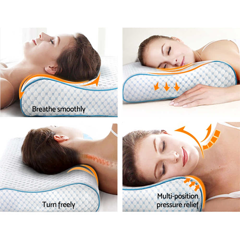 DS NA Memory Foam Pillow Ice Silk Cover Contour Pillows Cool Cervical Support