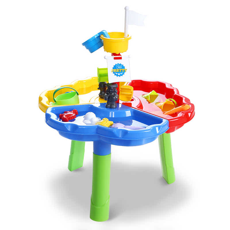 DS NA Keezi Kids Beach Sand and Water Sandpit Outdoor Table Childrens Bath Toys