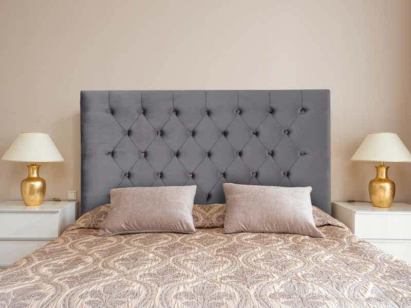 DS Rakel Velvet Headboard Grey - Queen