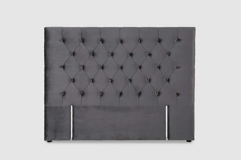 DS Rakel Velvet Headboard Grey - Queen