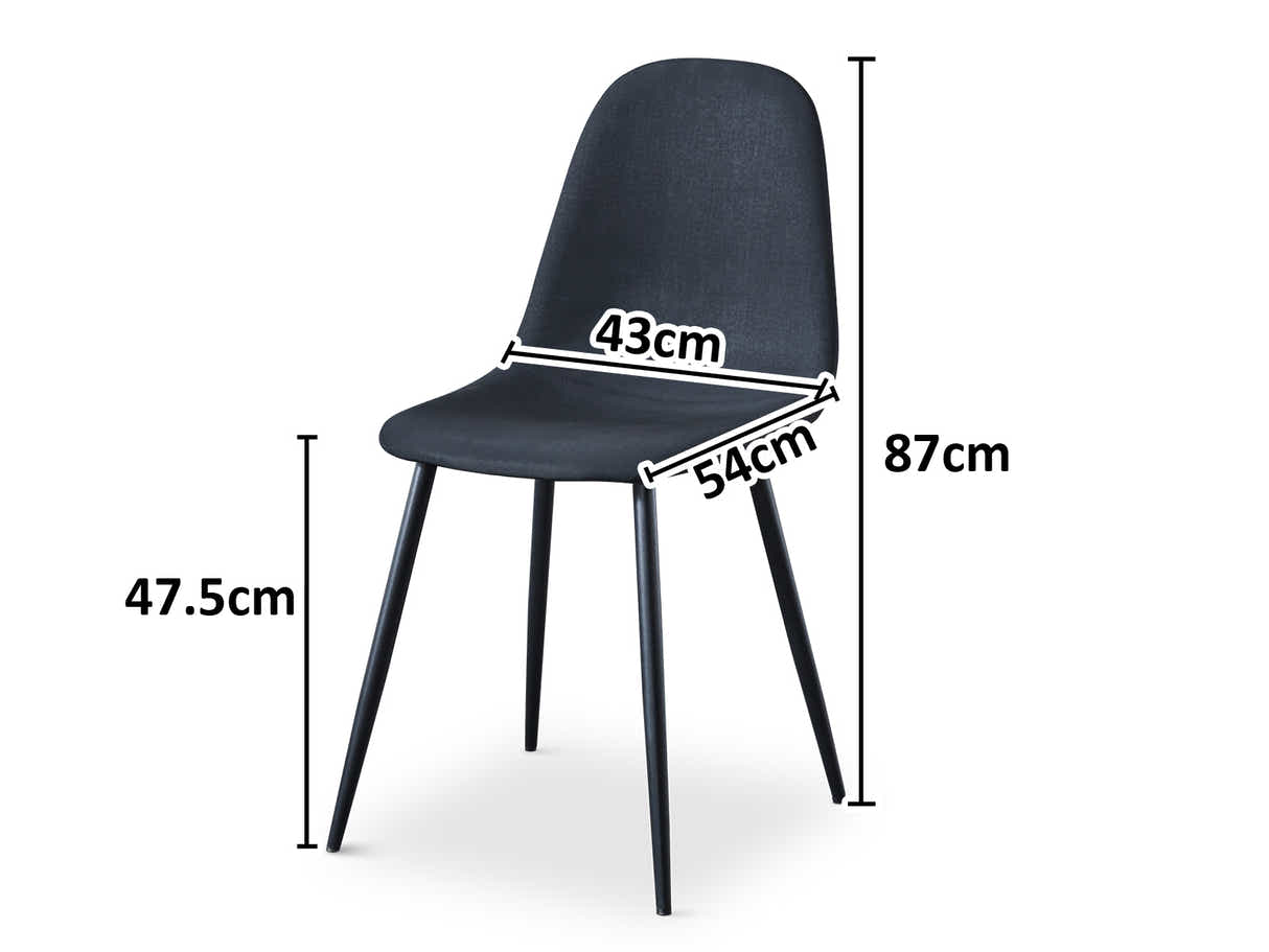 DS Axis PU Dining Chair Black - Set of 4