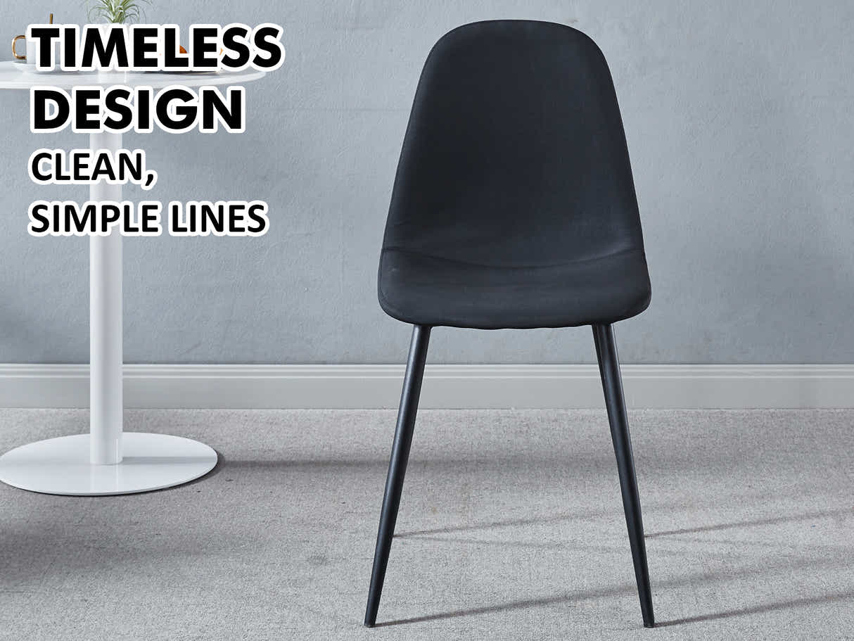 DS Axis PU Dining Chair Black - Set of 4