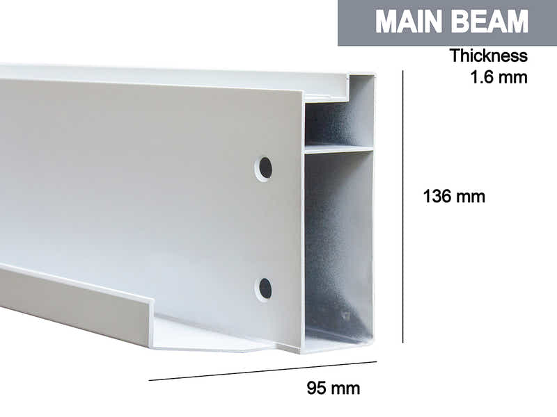 Aluminum Louvre Roof Pergola White - 3m x 6m