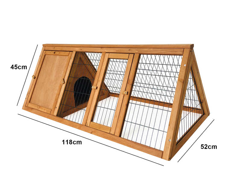 Wooden Rabbit Hutch - 118cm