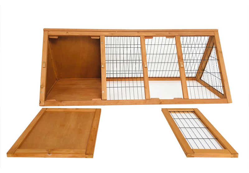 Wooden Rabbit Hutch - 118cm