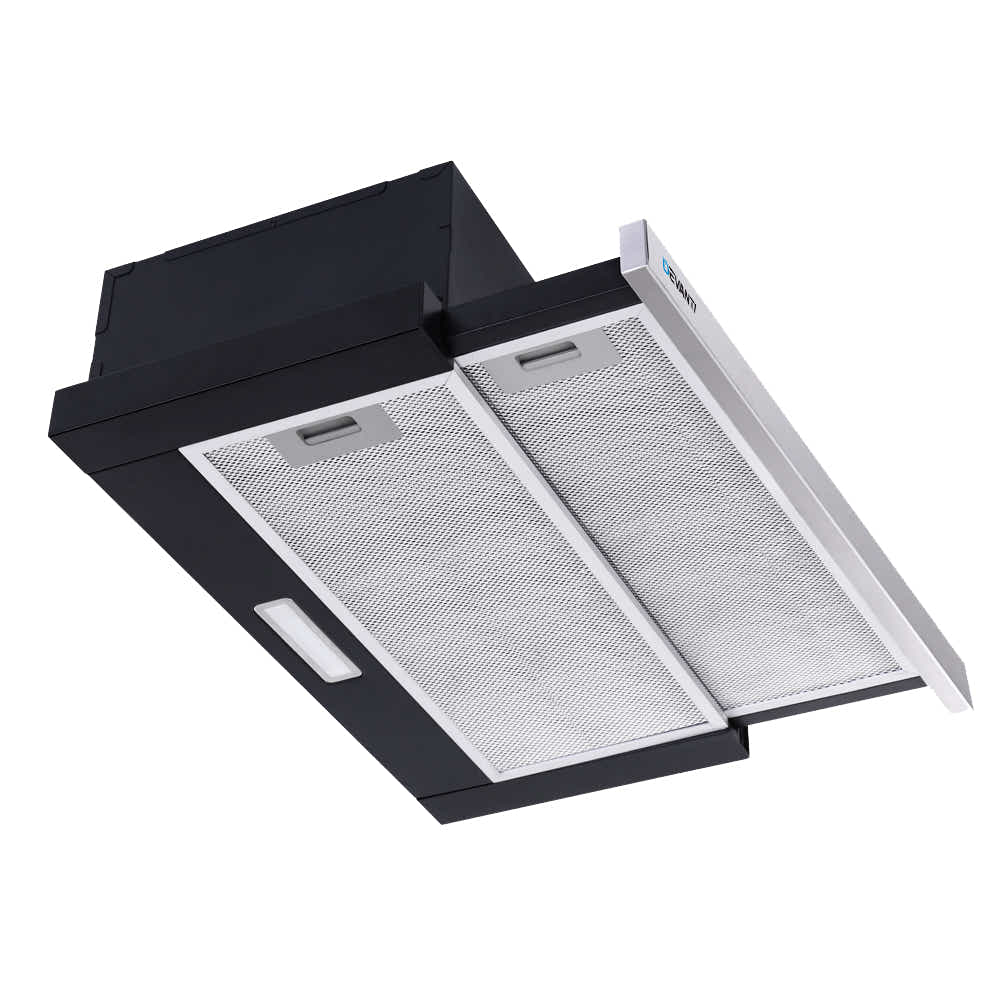 DS NA Rangehood Stainless Steel Slide Out Kitchen Canopy 60cm 600mm Black