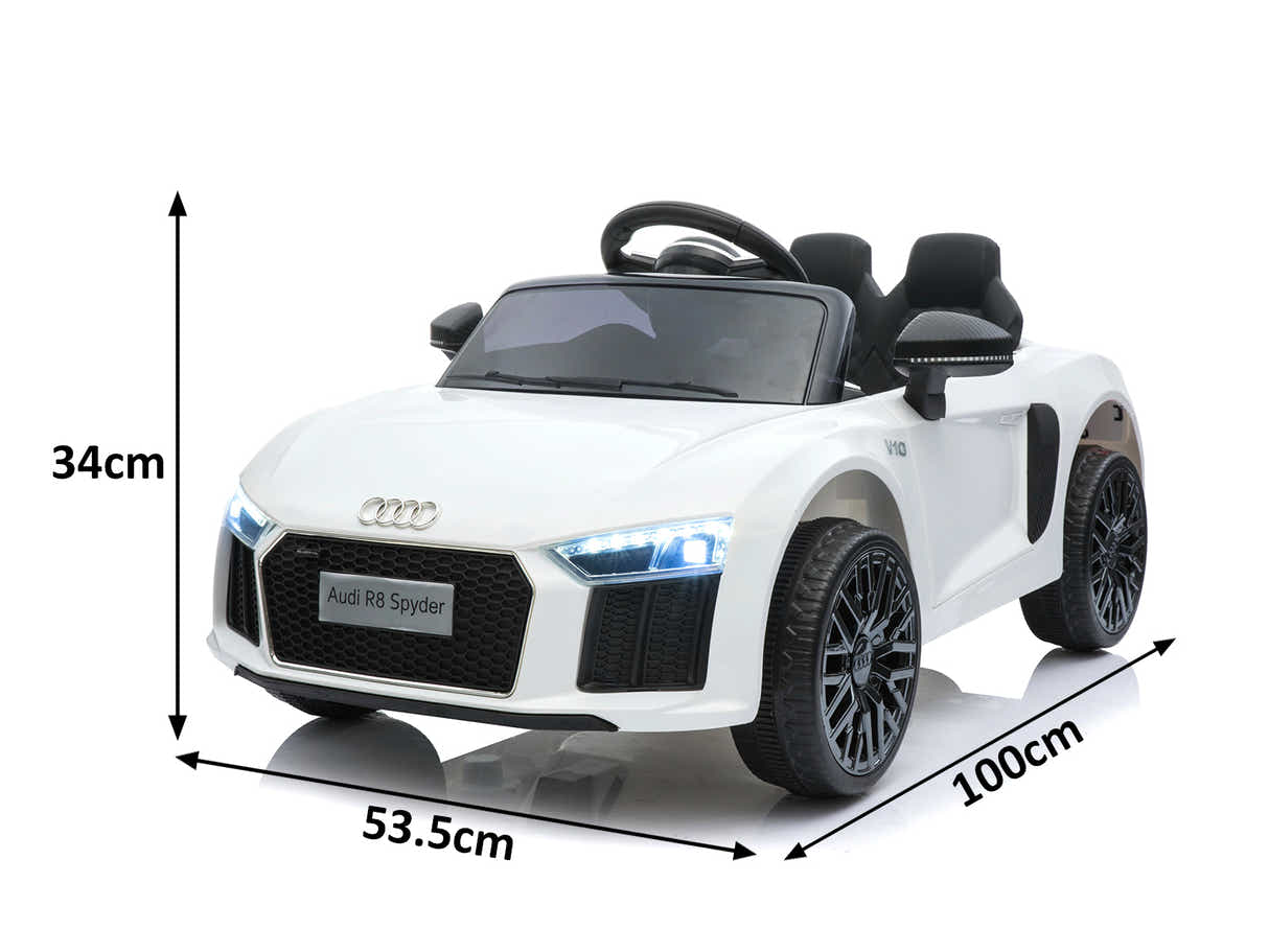 Kids Ride On Car Licenced Audi R8 - White