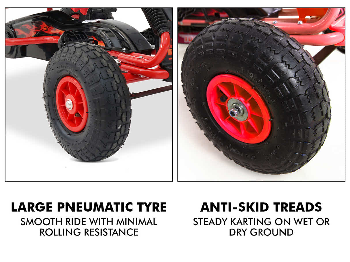 Kids Go Kart With Hand Brake - Red