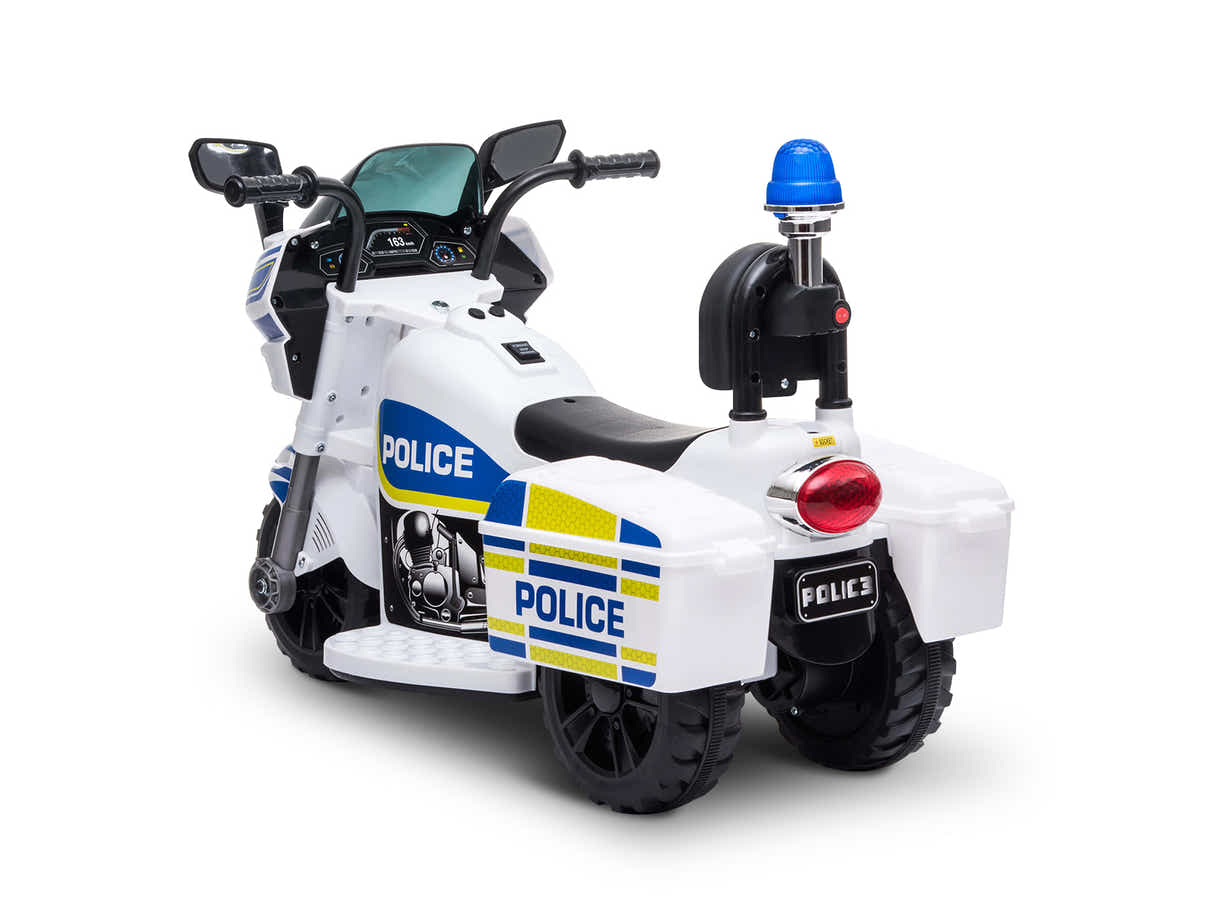 Kids Ride On Police Motorbike - White