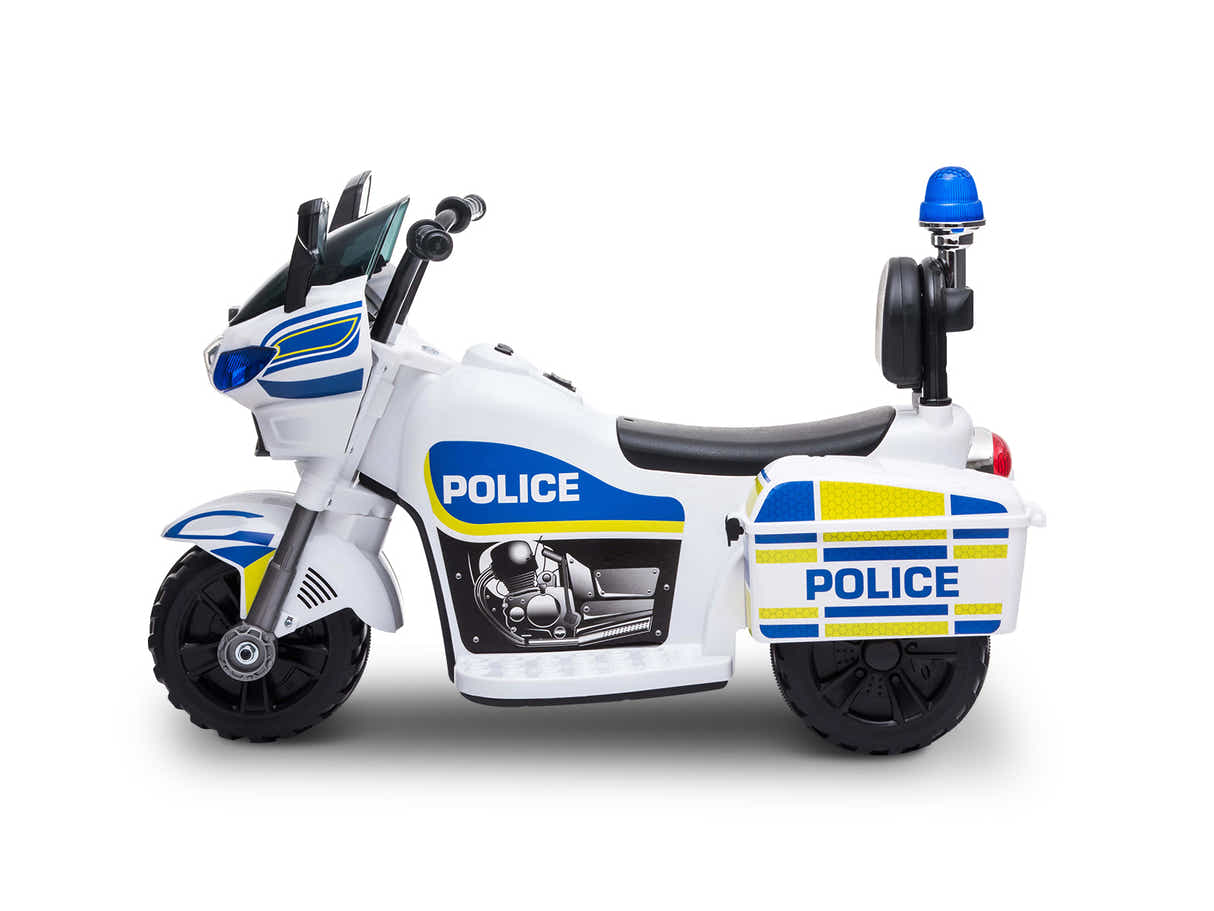 Kids Ride On Police Motorbike - White