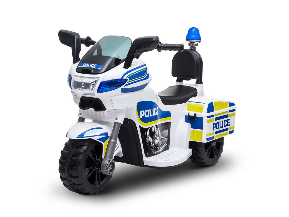 Kids Ride On Police Motorbike - White