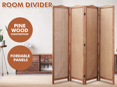 4-Panel Room Divider C M5 - Dark Brown