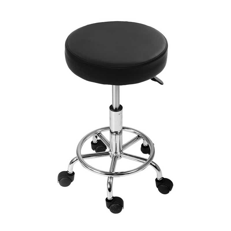 Artiss Round Salon Stool Black PU Barber Hair Dress Chair Hydraulic Lift