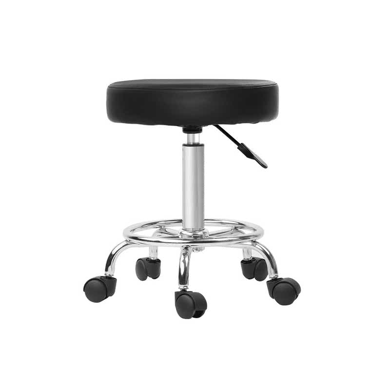 Artiss Round Salon Stool Black PU Barber Hair Dress Chair Hydraulic Lift