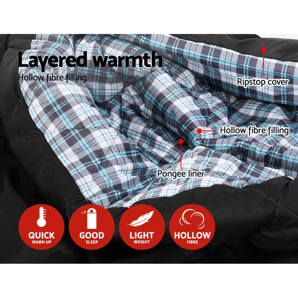 DS NA Weisshorn Sleeping Bag Camping Hiking Tent Outdoor Comfort 5 Degree Grey