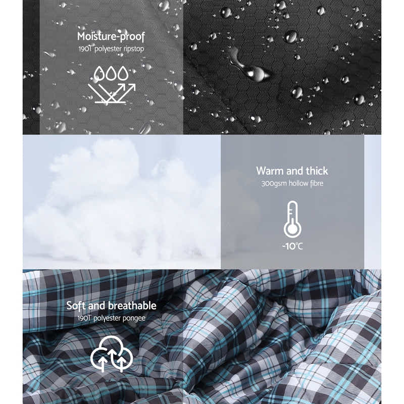 DS NA Weisshorn Sleeping Bag Camping Hiking Tent Outdoor Comfort 5 Degree Grey