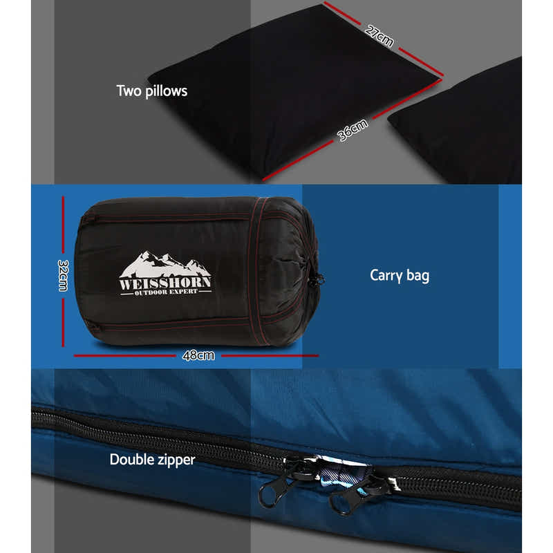 DS NA Weisshorn Sleeping Bag Camping Hiking Tent Outdoor Comfort 5 Degree Navy