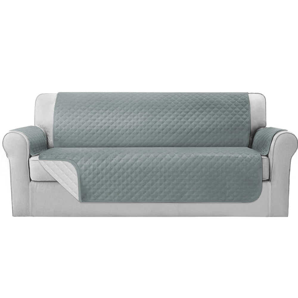 DS NA Artiss Sofa Cover Quilted Couch Covers 100% Water Resistant 4 Seater Grey