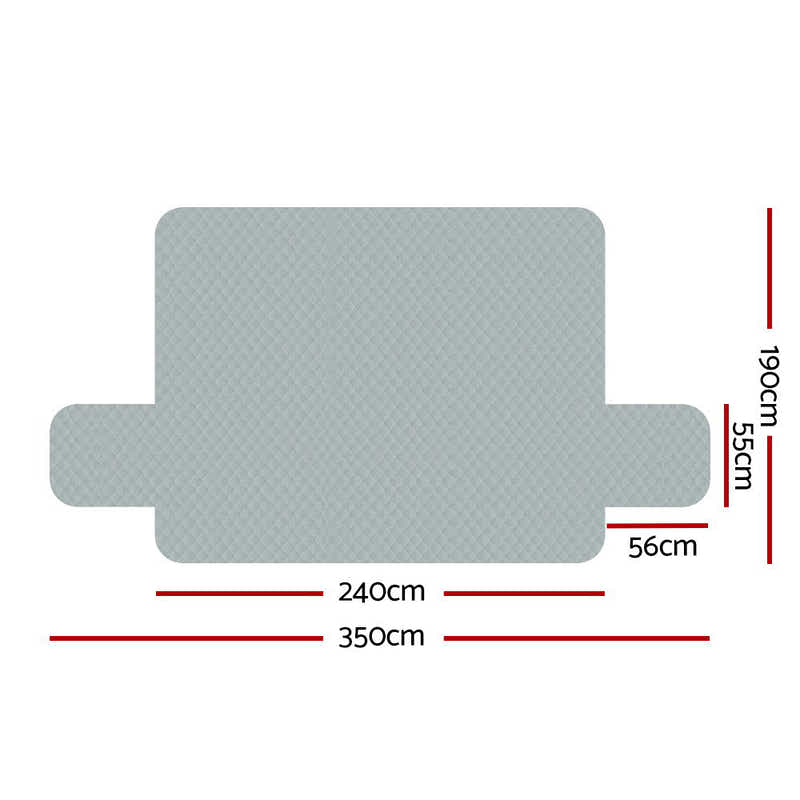 DS NA Artiss Sofa Cover Quilted Couch Covers 100% Water Resistant 4 Seater Grey