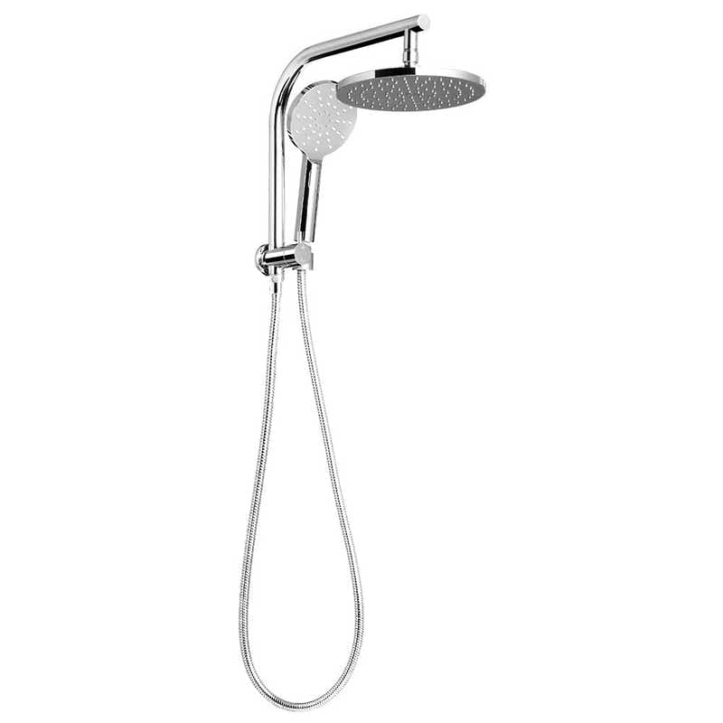 DS NA WELS 9'' Rain Shower Head Set Round Handheld High Pressure Wall Chrome
