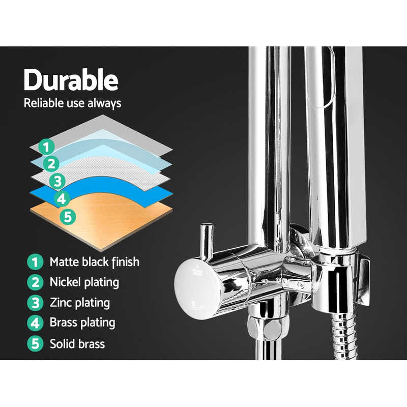 DS NA WELS 9'' Rain Shower Head Set Round Handheld High Pressure Wall Chrome