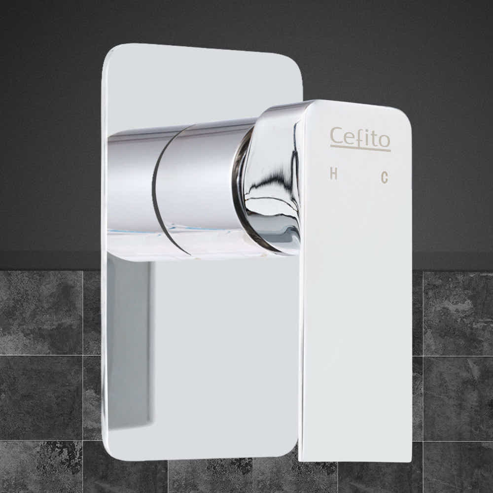 DS NA Cefito Shower Mixer Tap Wall Bath Bathroom Basin Faucet Vanity BrassSilver