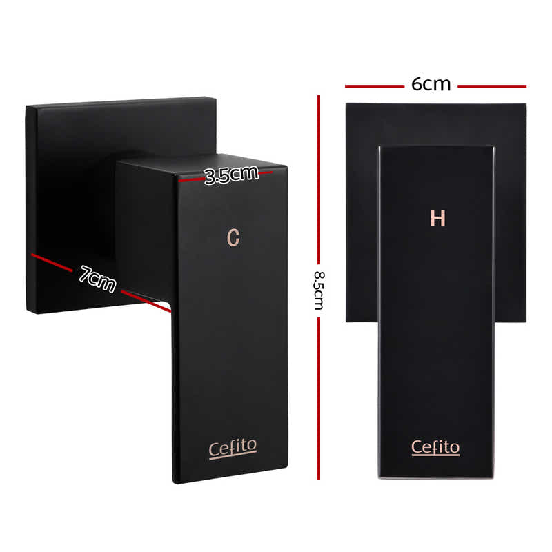 DS NA Bathroom Taps Faucet Rain Shower Head Set Hot And Cold Diverter DIY Black