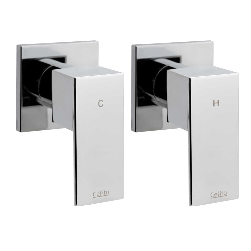 DS NA Bathroom Taps Faucet Rain Shower Head Set Hot And Cold Diverter DIY Chrome