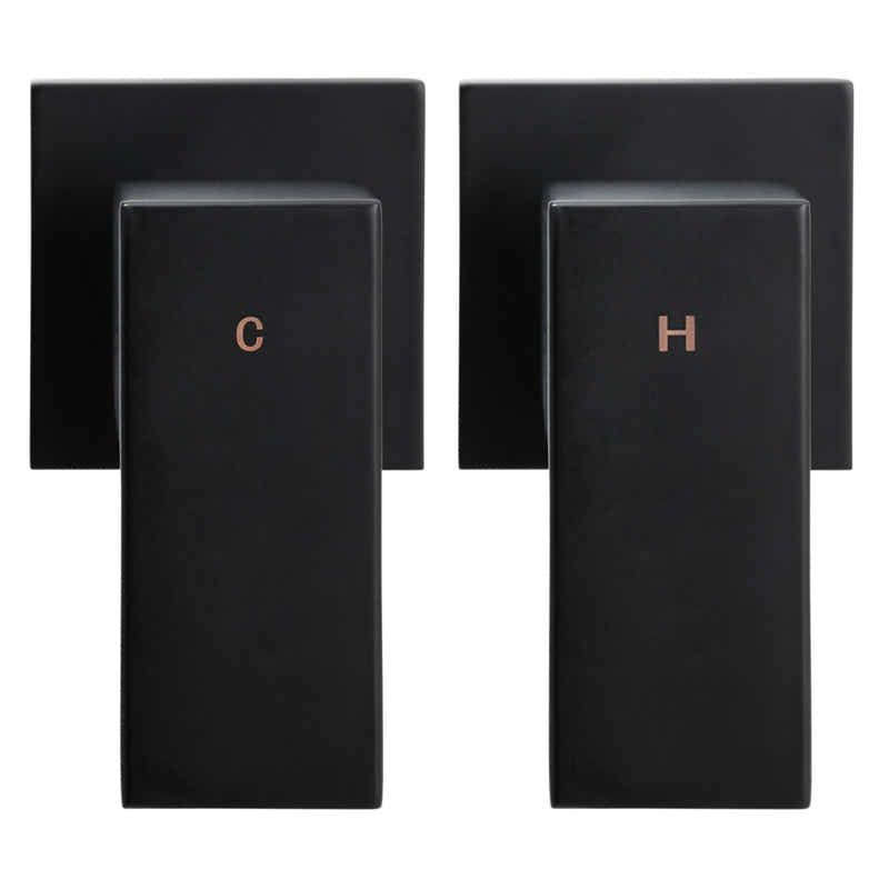 DS NA WElS 8'' Rain Shower Head Taps Square High Pressure Wall Arm DIY Black