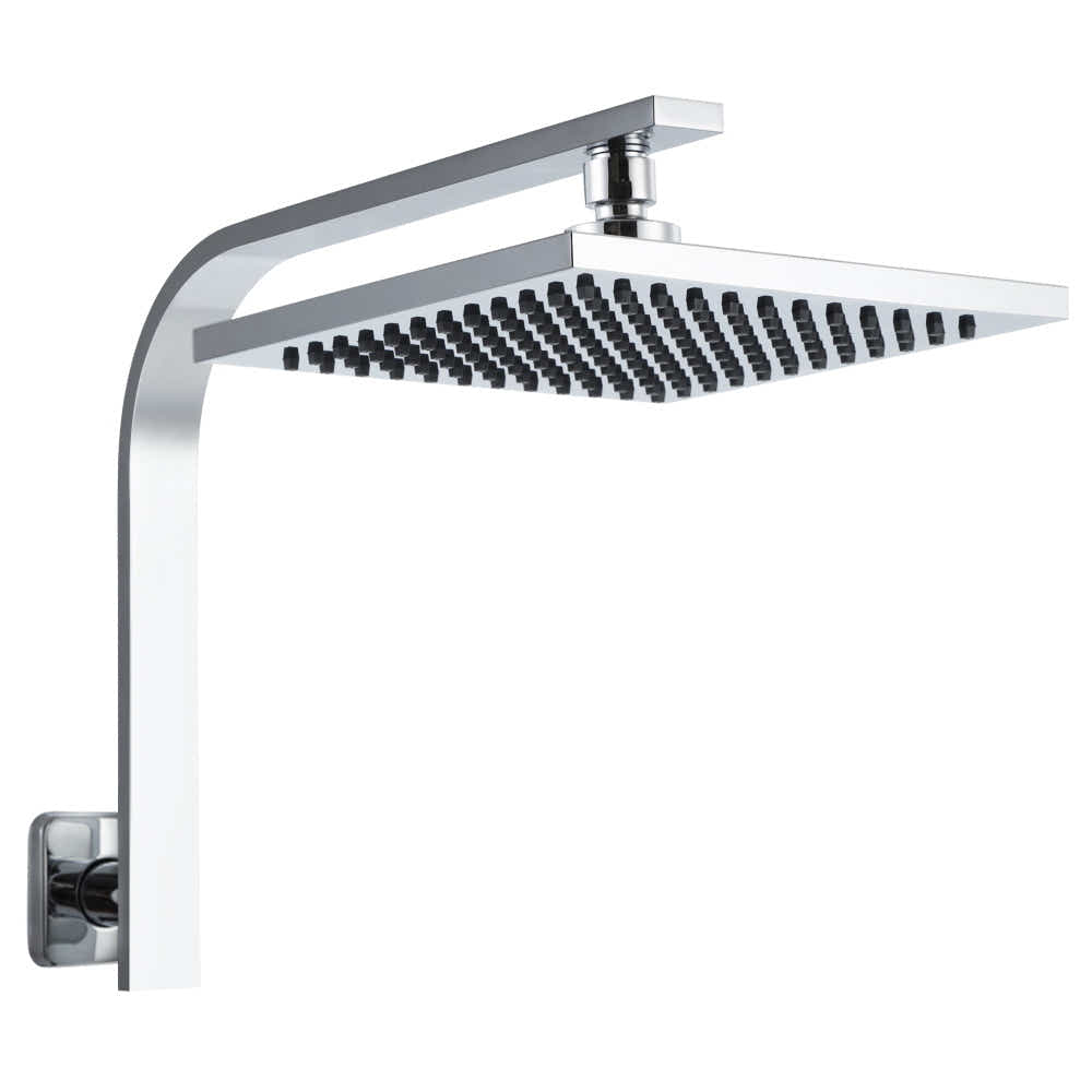 DS NA WElS 8'' Rain Shower Head Set Square High Pressure Wall Arm DIY Chrome