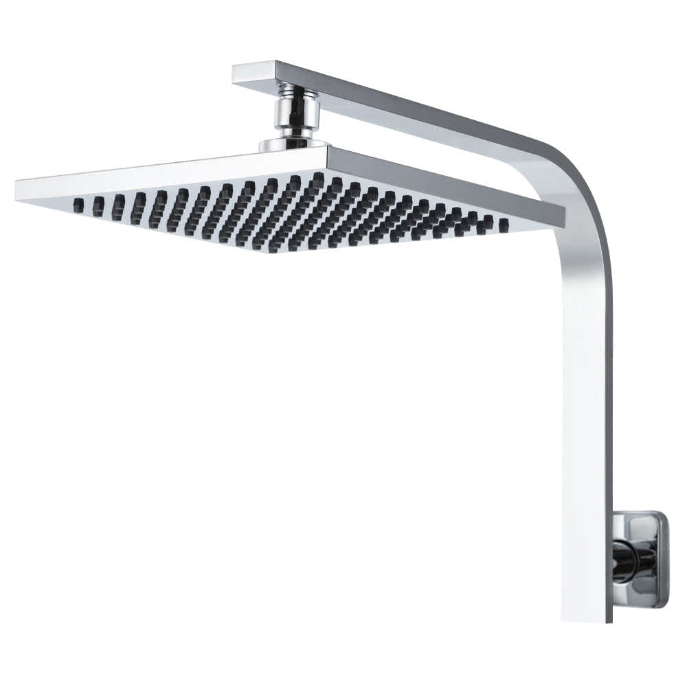 DS NA WElS 8'' Rain Shower Head Set Square High Pressure Wall Arm DIY Chrome