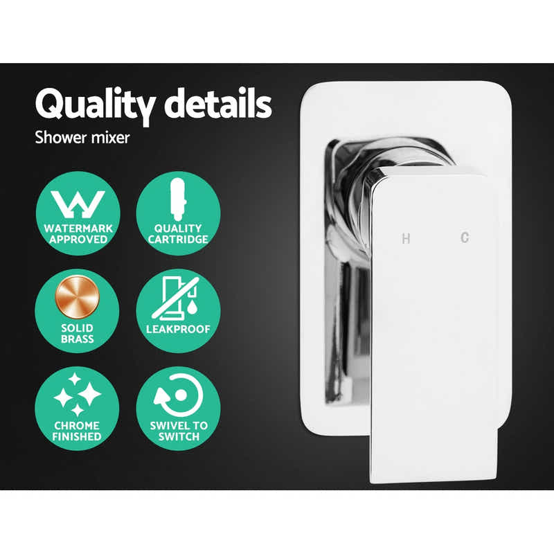 DS NA WElS 8'' Rain Shower Head Mixer Square High Pressure Wall Arm DIY Chrome